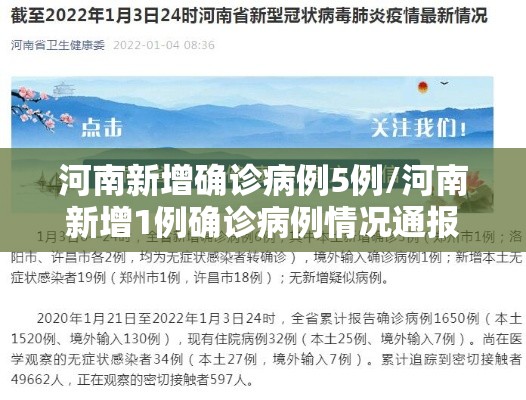 河南新增确诊病例5例/河南新增1例确诊病例情况通报 河南新增确诊病例5例/河南新增1例确诊病例情况通报