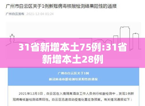 31省新增本土75例:31省新增本土28例