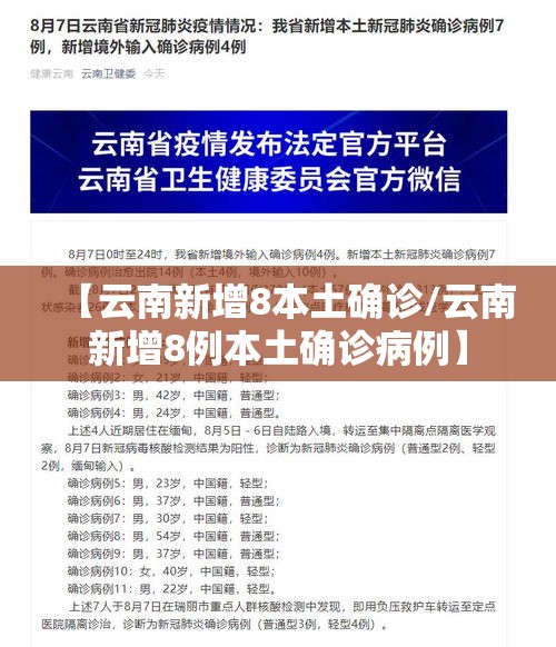 【云南新增8本土确诊/云南新增8例本土确诊病例】 【云南新增8本土确诊/云南新增8例本土确诊病例】
