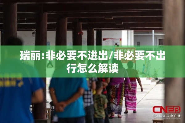 瑞丽:非必要不进出/非必要不出行怎么解读