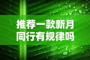 推荐一款新月同行有规律吗详细辅助