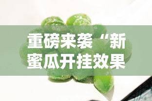 重磅来袭“新蜜瓜开挂效果	”可以开挂教程