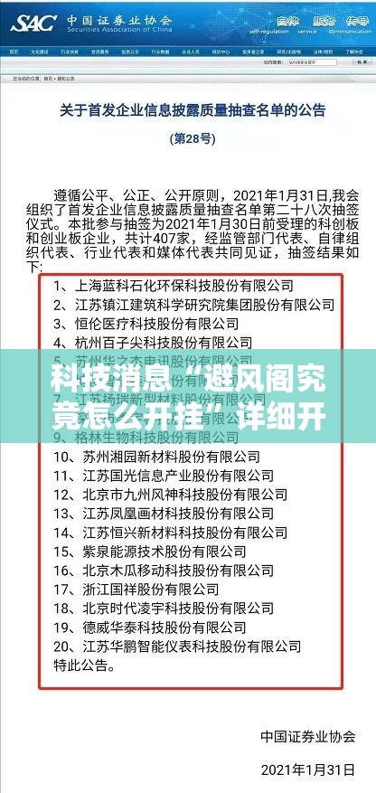 科技消息“避风阁究竟怎么开挂	”详细开挂教材
