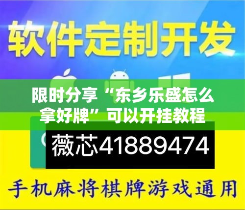 限时分享“东乡乐盛怎么拿好牌	”可以开挂教程