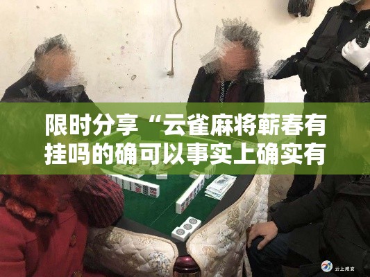 限时分享“云雀麻将蕲春有挂吗的确可以事实上确实有挂