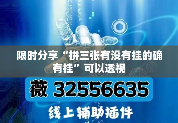 限时分享“拼三张有没有挂的确有挂”可以透视