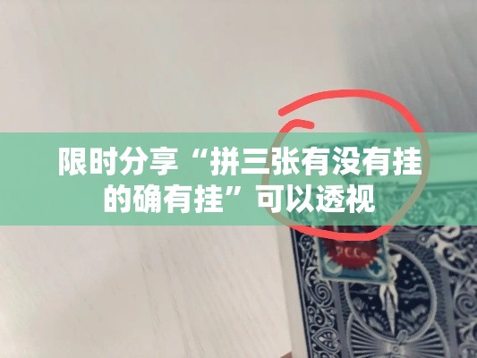 限时分享“拼三张有没有挂的确有挂”可以透视