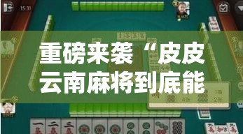 重磅来袭“皮皮云南麻将到底能不能开挂”详细分享步骤