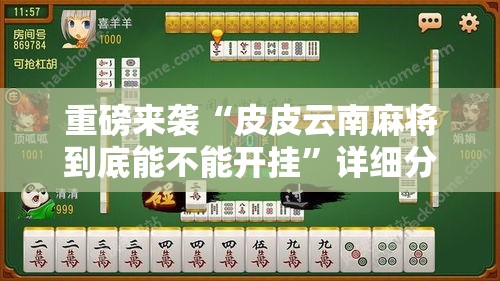 重磅来袭“皮皮云南麻将到底能不能开挂	”详细分享步骤