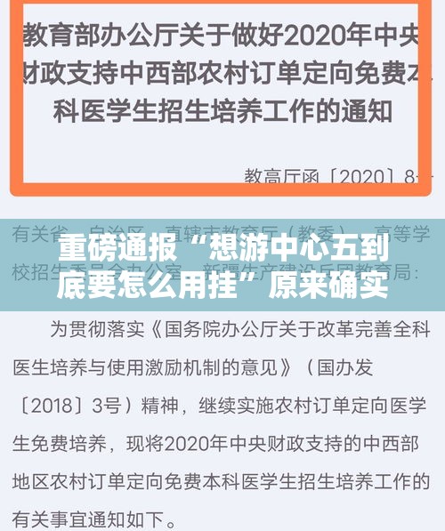 重磅通报“想游中心五到底要怎么用挂”原来确实有挂