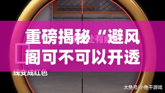 重磅揭秘“避风阁可不可以开透视挂”可以开挂