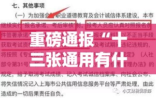 重磅通报“十三张通用有什么挂”详细开挂教程