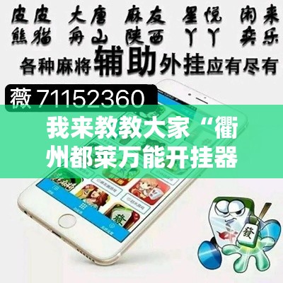 我来教教大家“衢州都莱万能开挂器”附详细步骤
