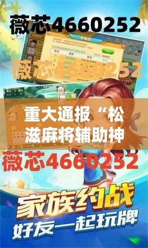 重大通报“松滋麻将辅助神器”确实是有挂的