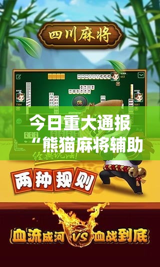 今日重大通报“熊猫麻将辅助工具”[确实真的有挂]