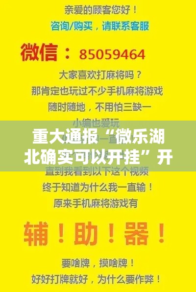 重大通报“微乐湖北确实可以开挂”开挂方法