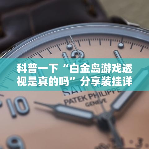 科普一下“白金岛游戏透视是真的吗	”分享装挂详细步骤