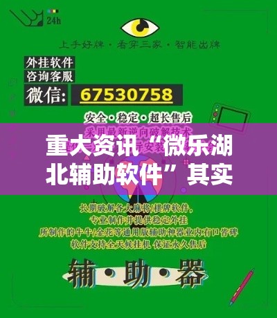 重大资讯“微乐湖北辅助软件”其实是有挂