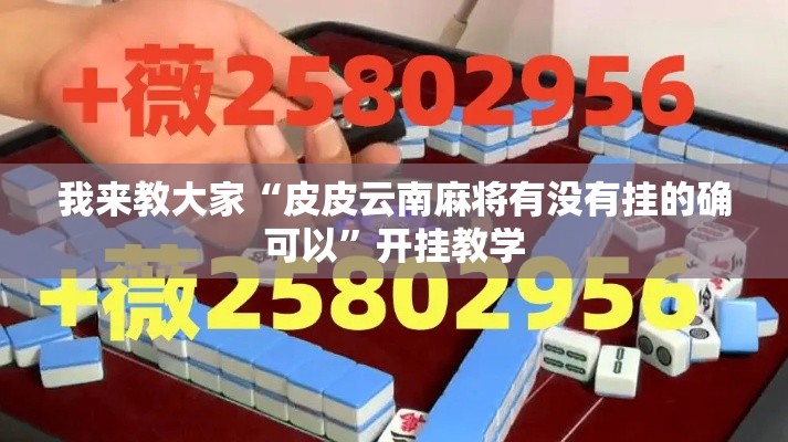 我来教大家“皮皮云南麻将有没有挂的确可以”开挂教学