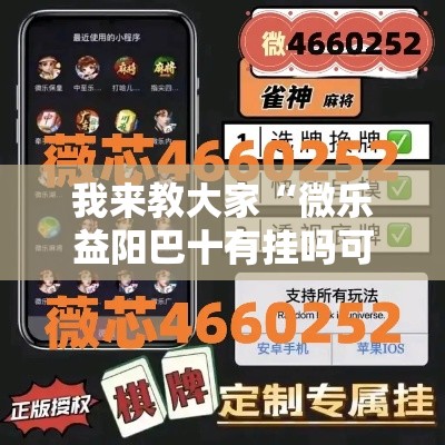 我来教大家“微乐益阳巴十有挂吗可以开挂吗”详细辅助