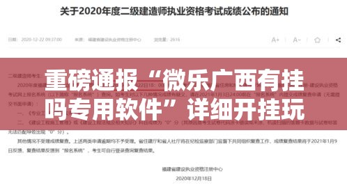 重磅通报“微乐广西有挂吗专用软件”详细开挂玩法