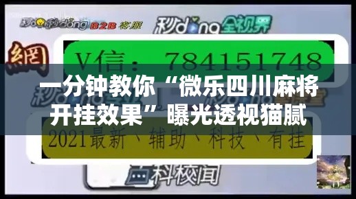 一分钟教你“微乐四川麻将开挂效果”曝光透视猫腻