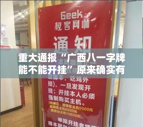 重大通报“广西八一字牌能不能开挂	”原来确实有挂