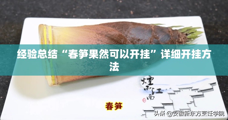 经验总结“春笋果然可以开挂	”详细开挂方法