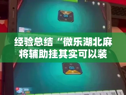 经验总结“微乐湖北麻将辅助挂其实可以装挂