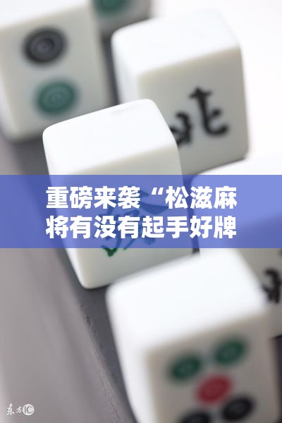 重磅来袭“松滋麻将有没有起手好牌挂”揭秘曝光猫腻