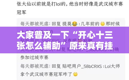 大家普及一下“开心十三张怎么辅助	”原来真有挂
