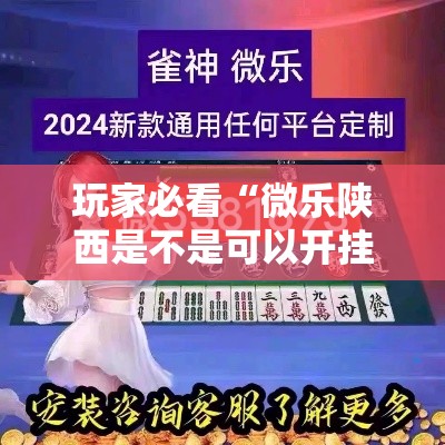 玩家必看“微乐陕西是不是可以开挂可以辅助