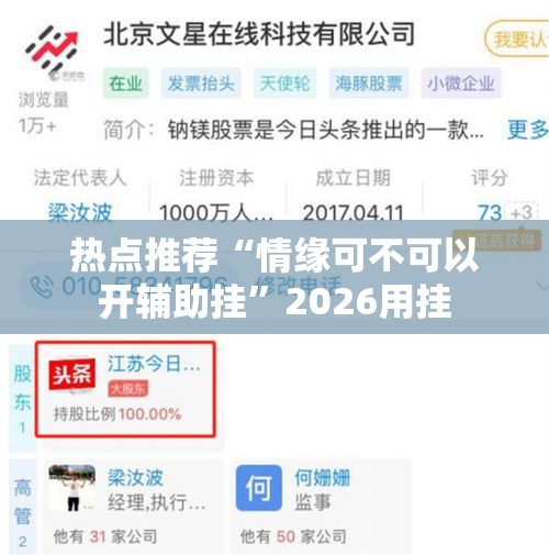 热点推荐“情缘可不可以开辅助挂”2026用挂