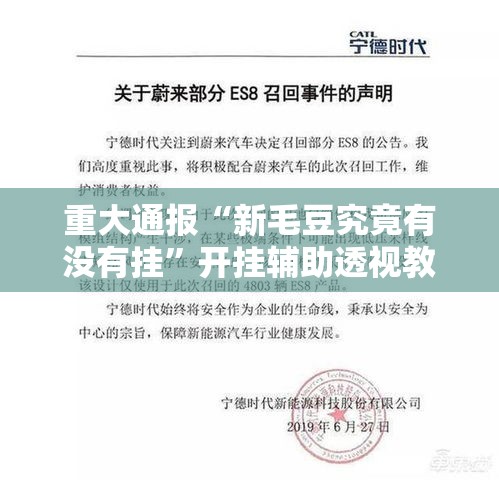 重大通报“新毛豆究竟有没有挂	”开挂辅助透视教程