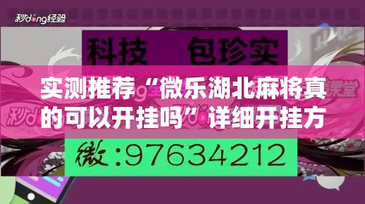 实测推荐“微乐湖北麻将真的可以开挂吗”详细开挂方法