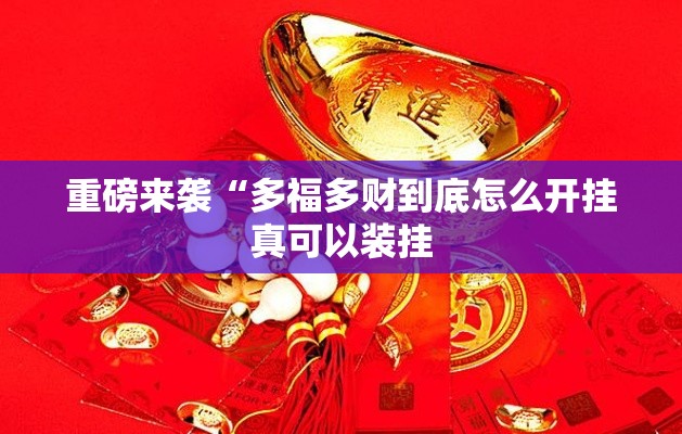 重磅来袭“多福多财到底怎么开挂真可以装挂 重磅来袭“多福多财到底怎么开挂真可以装挂
