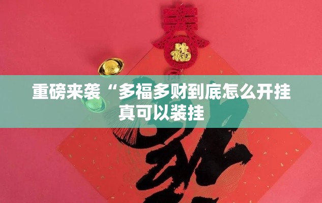重磅来袭“多福多财到底怎么开挂真可以装挂 重磅来袭“多福多财到底怎么开挂真可以装挂