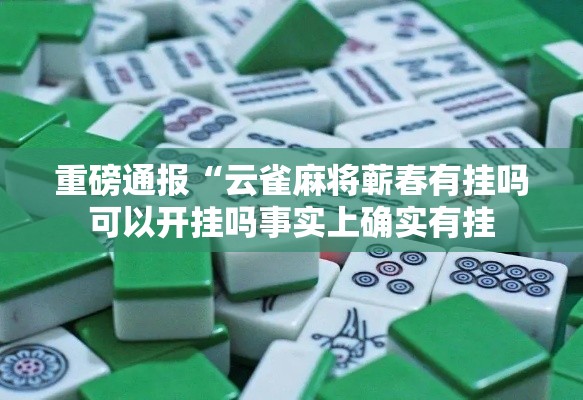 重磅通报“云雀麻将蕲春有挂吗可以开挂吗事实上确实有挂 重磅通报“云雀麻将蕲春有挂吗可以开挂吗事实上确实有挂