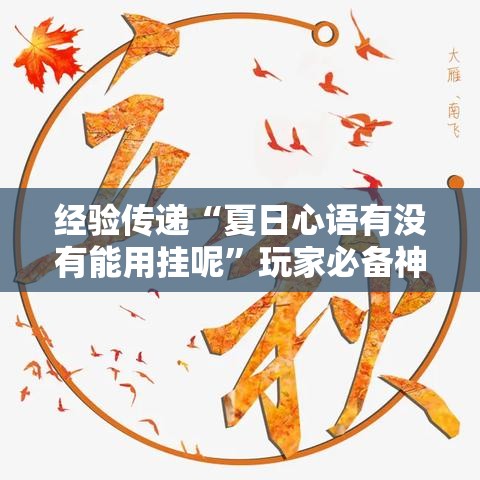 经验传递“夏日心语有没有能用挂呢”玩家必备神器