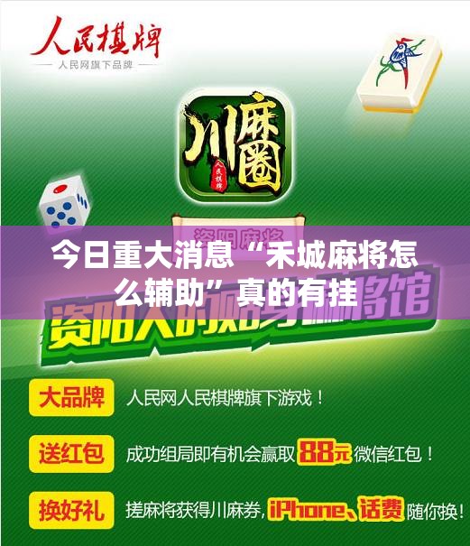今日重大消息“禾城麻将怎么辅助”真的有挂