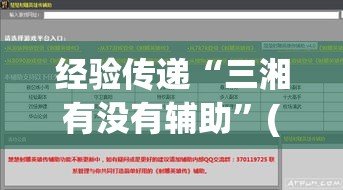 经验传递“三湘有没有辅助”(详细辅助脚本)
