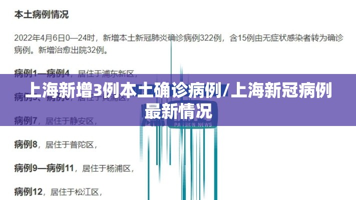 上海新增3例本土确诊病例/上海新冠病例最新情况 上海新增3例本土确诊病例/上海新冠病例最新情况