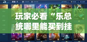 玩家必看“乐总统哪里能买到挂”原来可以开挂