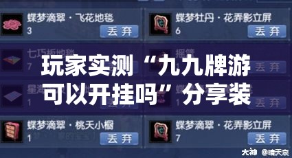 玩家实测“九九牌游可以开挂吗”分享装挂详细步骤