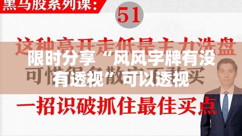 限时分享“风风字牌有没有透视”可以透视