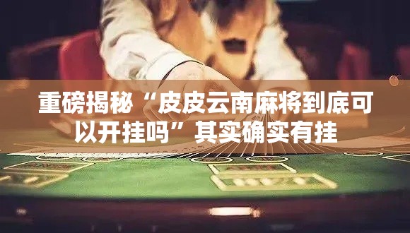 重磅揭秘“皮皮云南麻将到底可以开挂吗”其实确实有挂