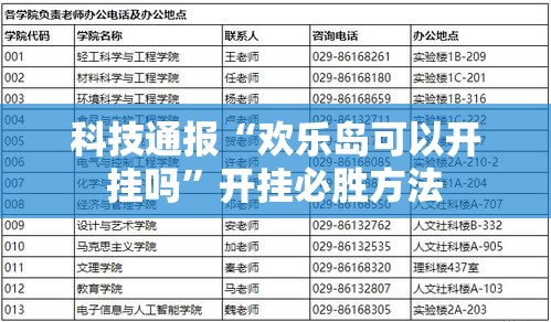 科技通报“欢乐岛可以开挂吗”开挂必胜方法