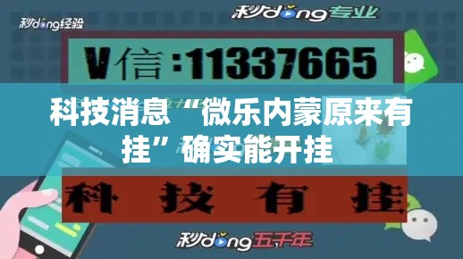 科技消息“微乐内蒙原来有挂”确实能开挂 