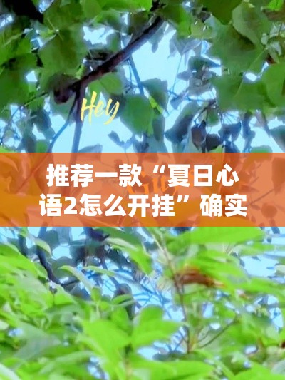 推荐一款“夏日心语2怎么开挂”确实有挂