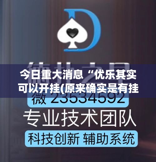 今日重大消息“优乐其实可以开挂(原来确实是有挂) 今日重大消息“优乐其实可以开挂(原来确实是有挂)